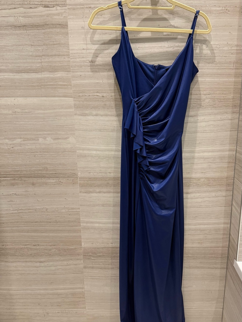 NBD Elegant Women's Navy Blue Draped Evening Dress